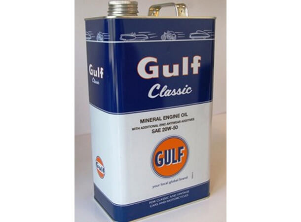 Gulf Classic 20W-50 Olje 5L Mineralolje for eldre bensinmotorer 